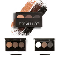 FOCALLURE Eye Brow Makeup Kit Set 3 Color Waterproof Eye Shadow Eyebrow Powder Make Up Palette Women Beauty Cosmetic #711